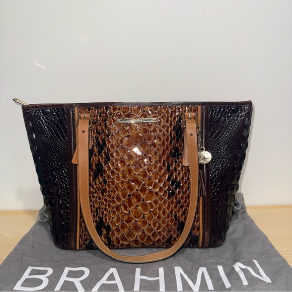 Brahmin Medium Asher Tote Bag in Tobacco Carlisle